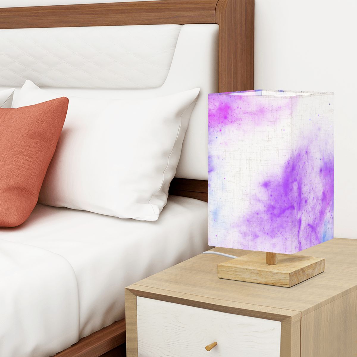 Square Table Lamp Purple