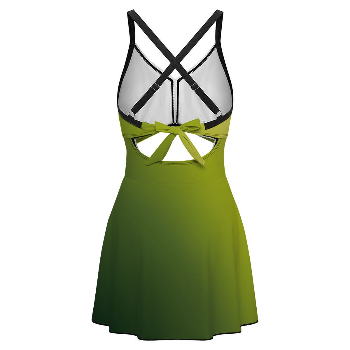 Cutout Swim Dress Tummy Control Swimsuit