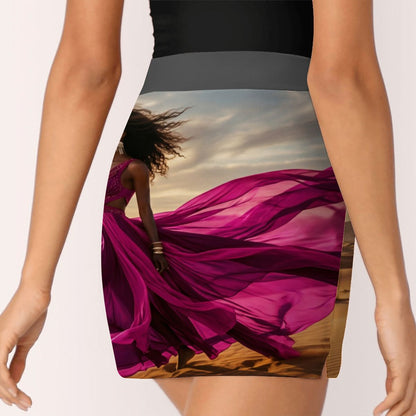 ALine Skort With Pocket Magenta MörkGrå