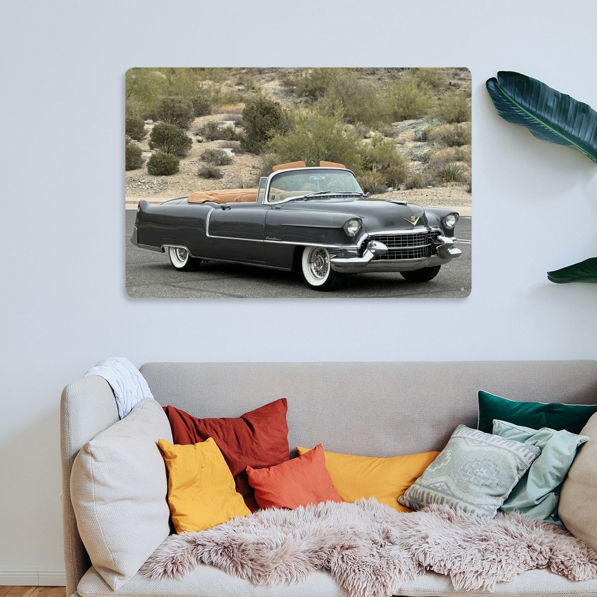 Rectangular Tin Sign Metal Sign Decor 1955 Cadillac Series 62 Convertible