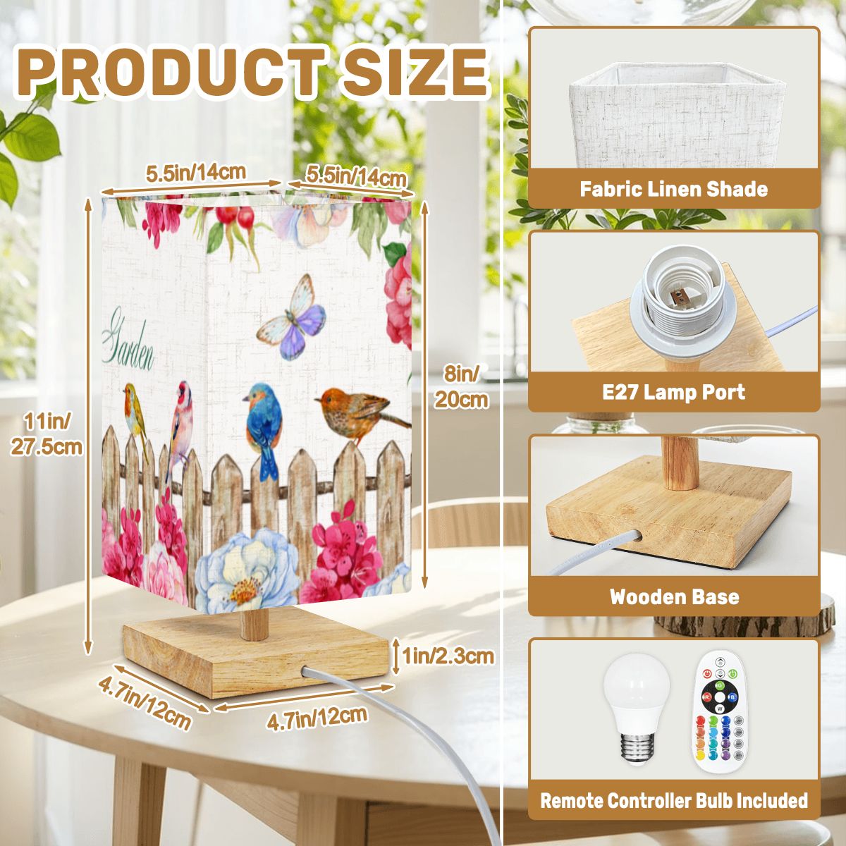 Square Table Lamp Morning Garden