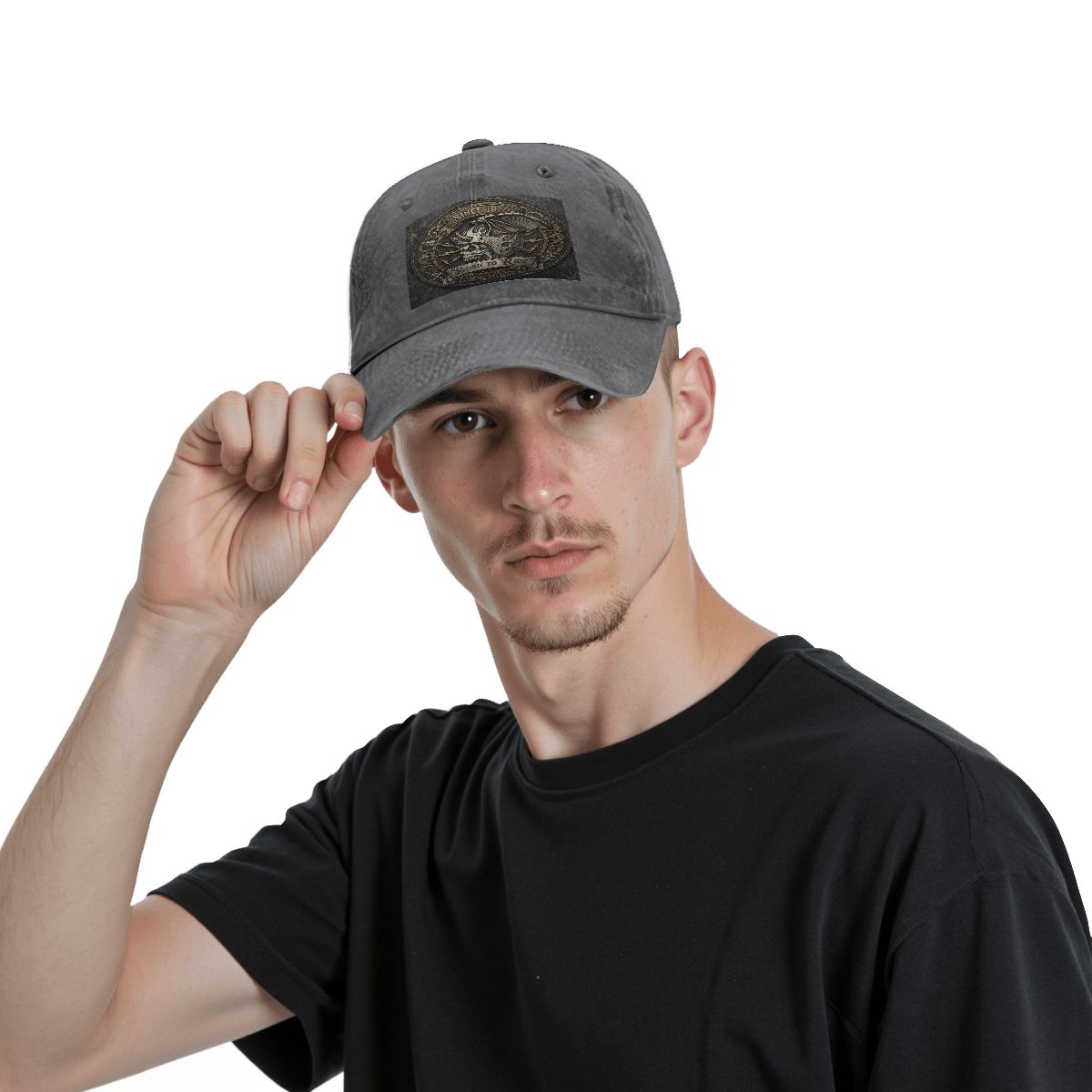 Unisex Washed Denim Baseball Cap BORN TO RIDE