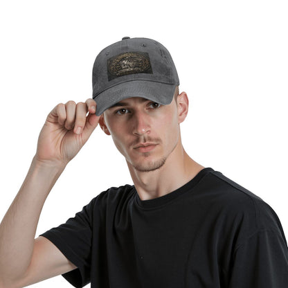 Unisex Washed Denim Baseball Cap BORN TO RIDE