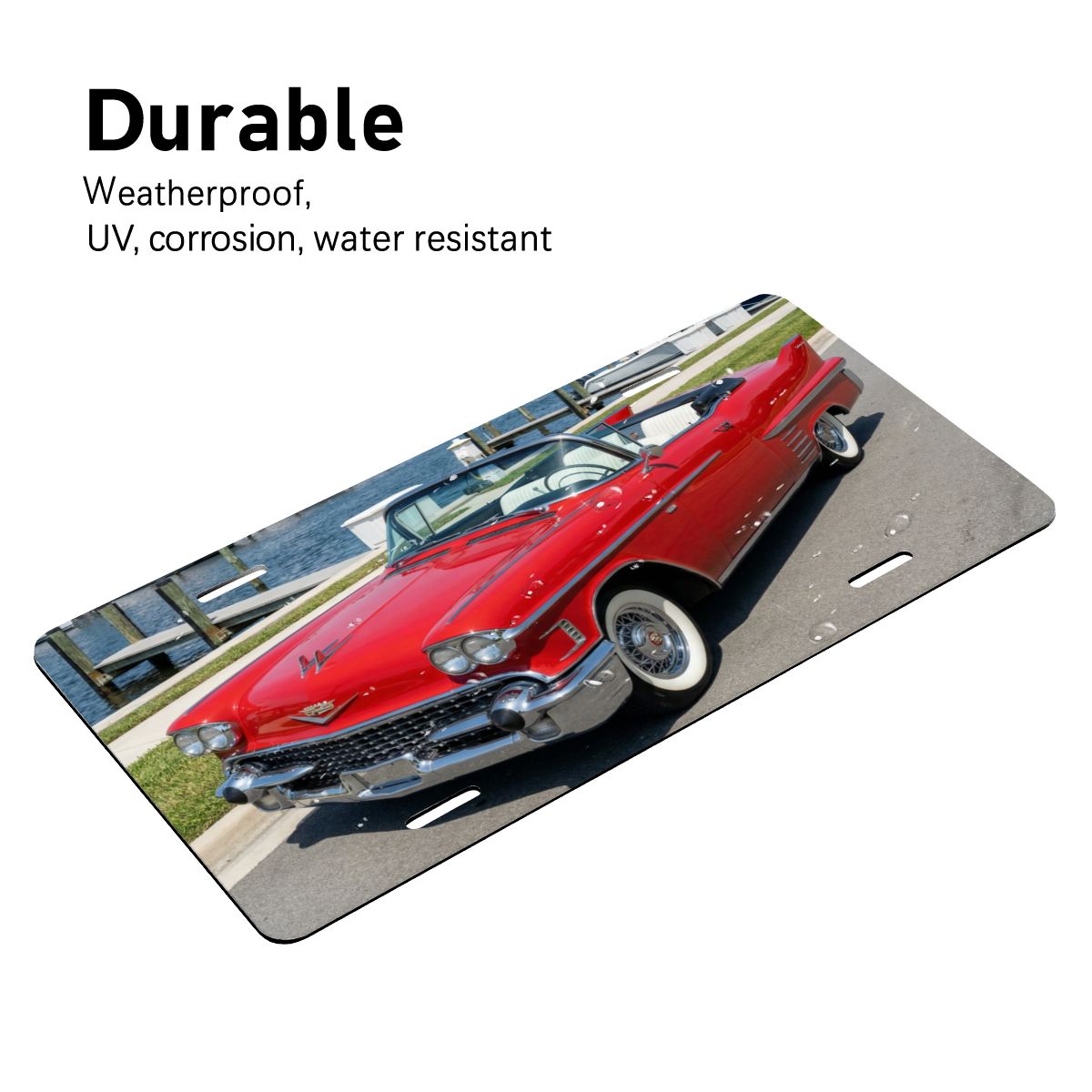 Aluminum License Plate 1958 Cadillac Series 62 Convertible