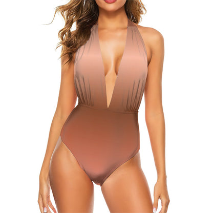 Deep V One Piece Swimsuit Women