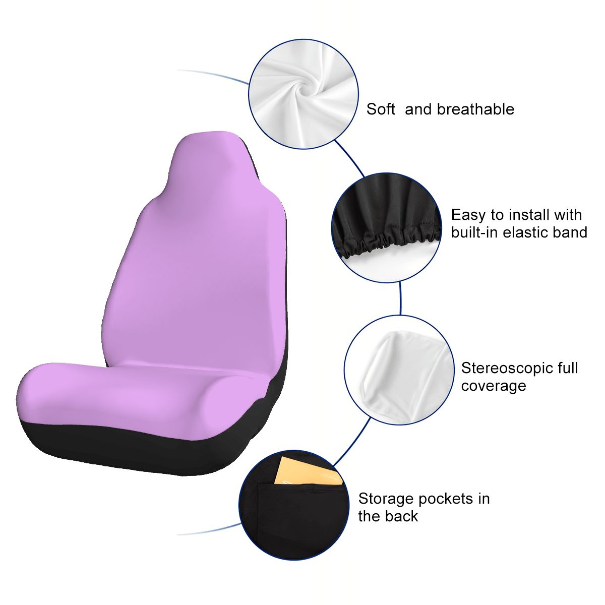 Car Seat Covers Ljus Lavendel
