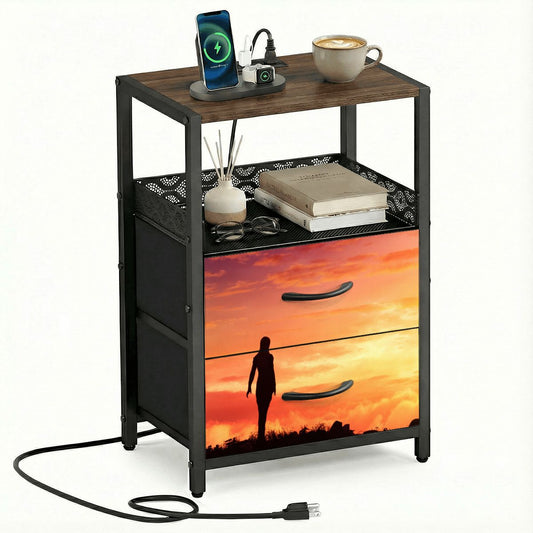 2Drawer Bedside Table 25