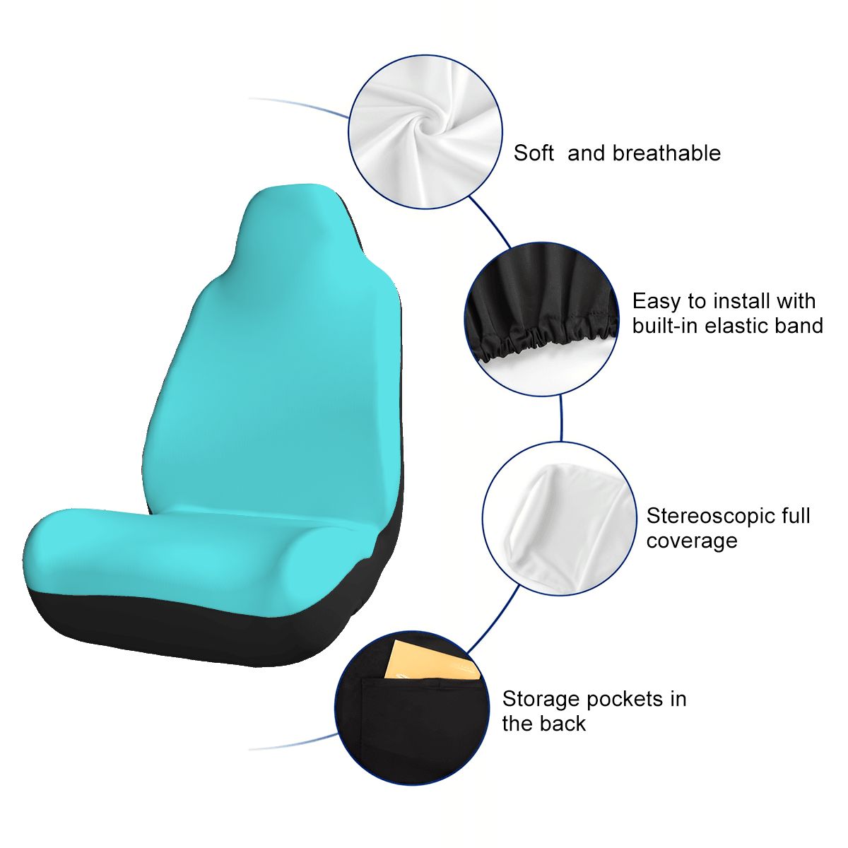 Car Seat Covers Turkosblå