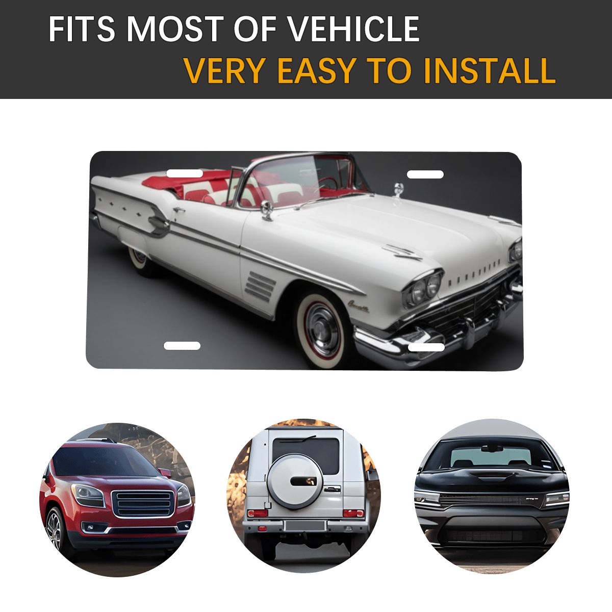 Aluminum License Plate 1958 Pontiac Bonneville Convertible