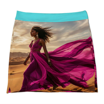 ALine Skort With Pocket Magenta Turkosblå