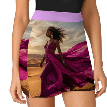 ALine Skort With Pocket Magenta/Ljus Lavendel