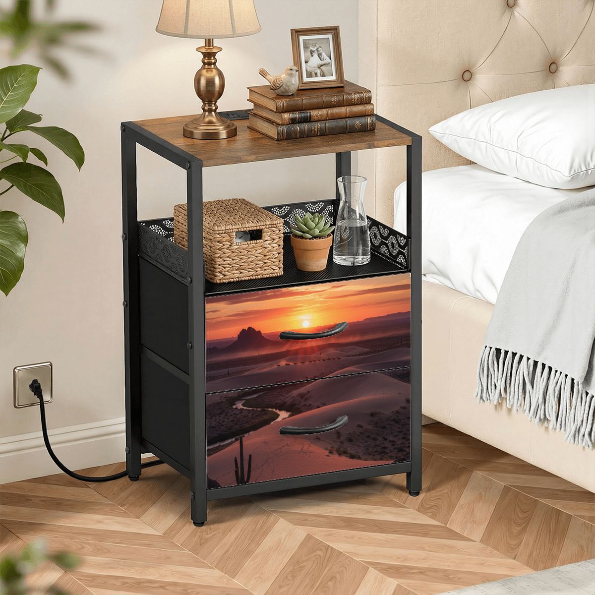 2Drawer Bedside Table 76