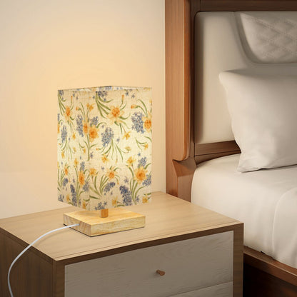 Square Table Lamp Blommönster