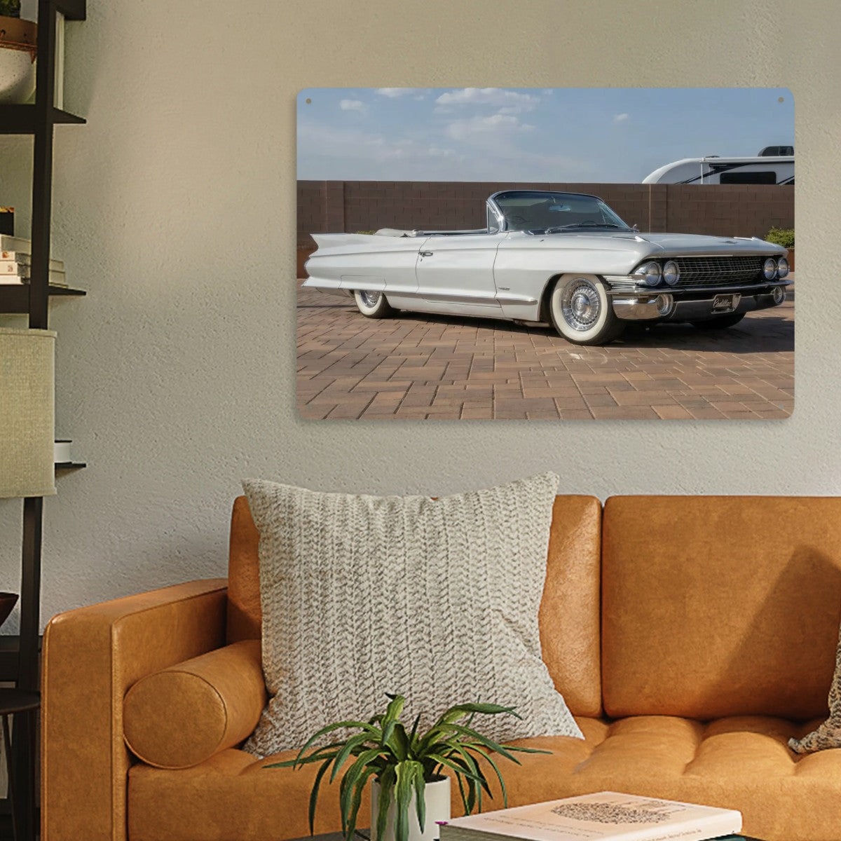 Rectangular Tin Sign Metal Sign Decor 1961 Cadillac Series 62 Convertible