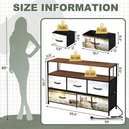 5Drawer TV Stand Dresser