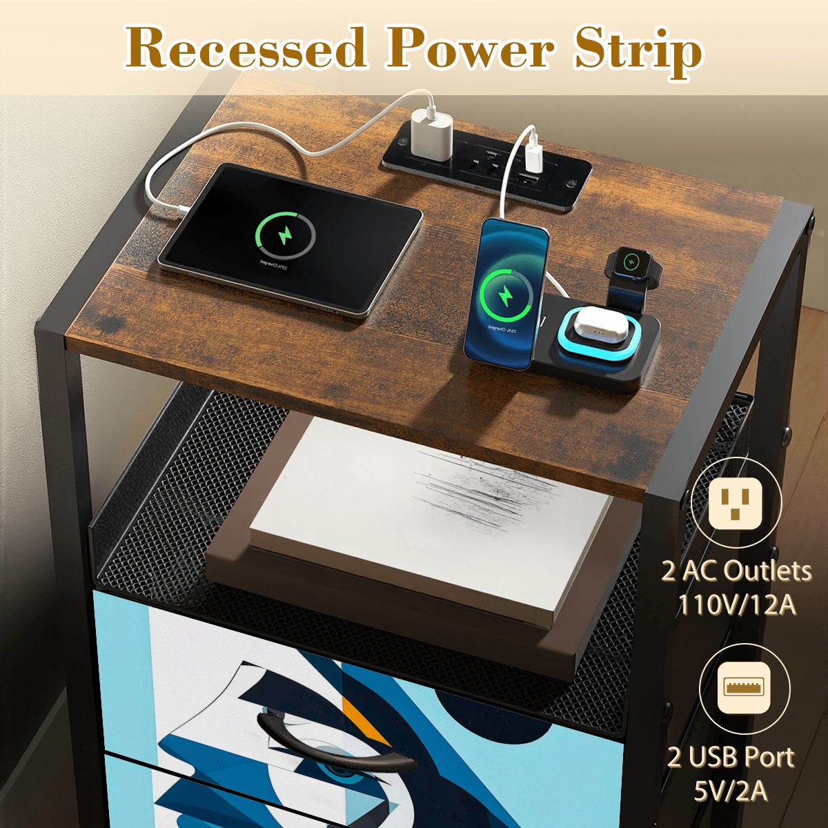 2Drawer Bedside Table 73