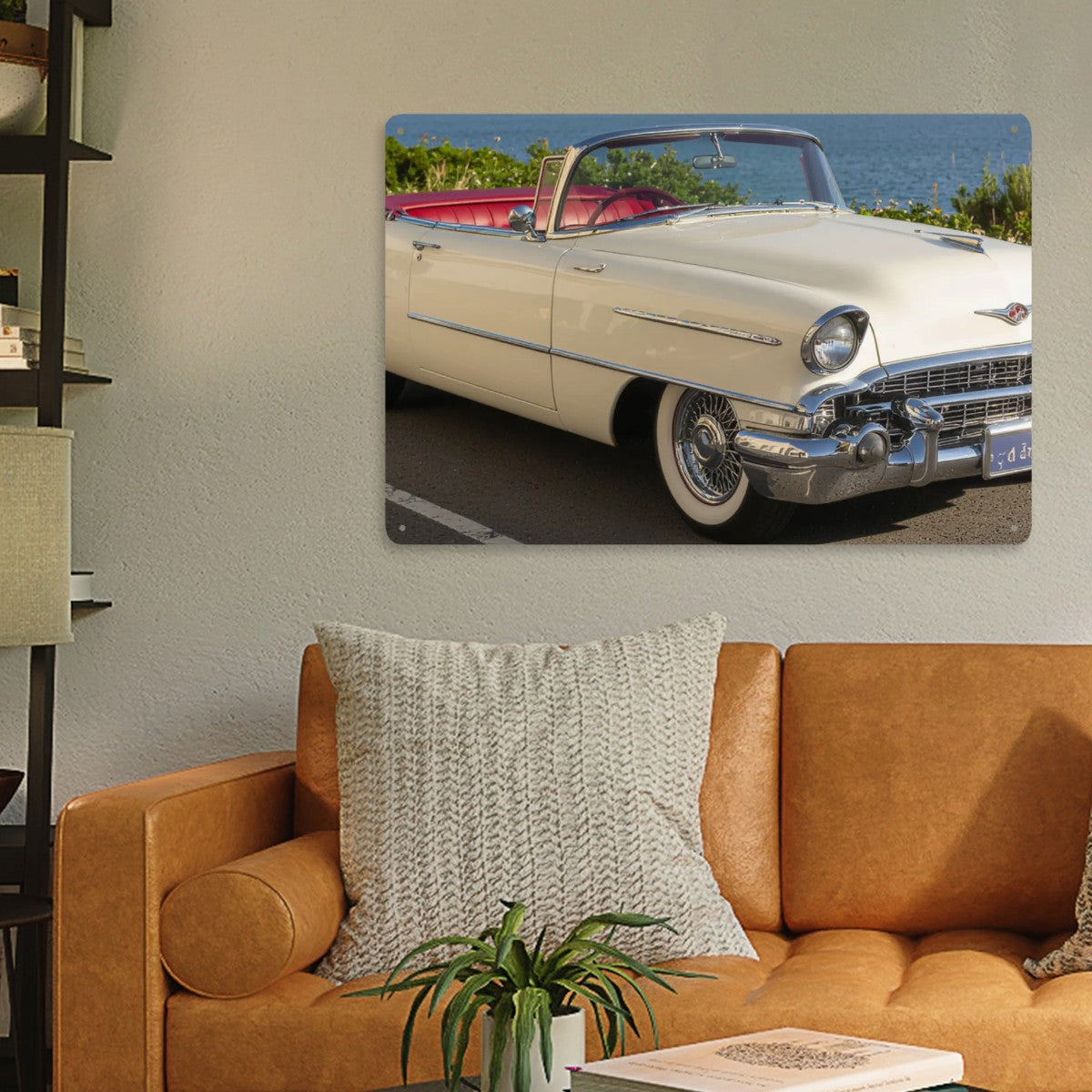Rectangular Tin Sign Metal Sign Decor 1956 Cadillac Eldorado Biarritz  Cabriolet