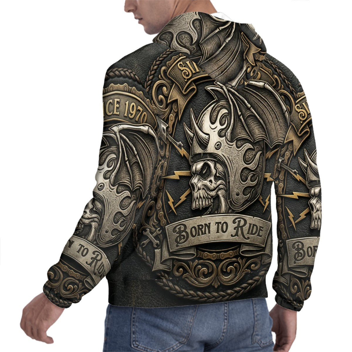 Men's Hooded Sweatshirt BORN TO RIDE