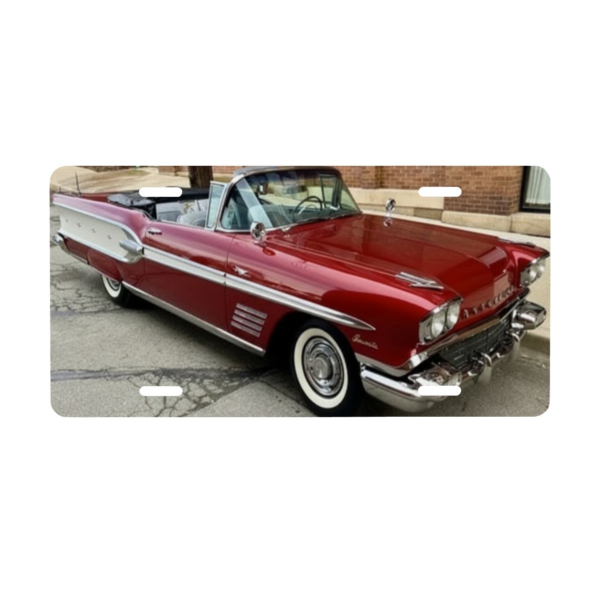 Aluminum License Plate 1958 Pontiac Bonneville Convertible