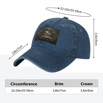 Unisex Washed Denim Baseball Cap BORN TO RIDE