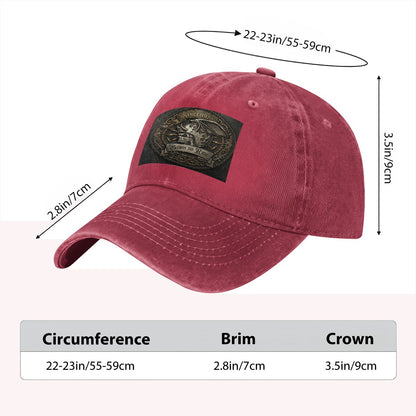 Unisex Washed Denim Baseball Cap BORN TO RIDE