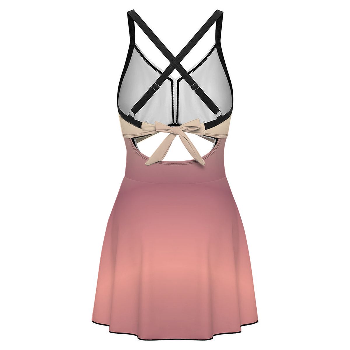 Cutout Swim Dress Tummy Control Swimsuit