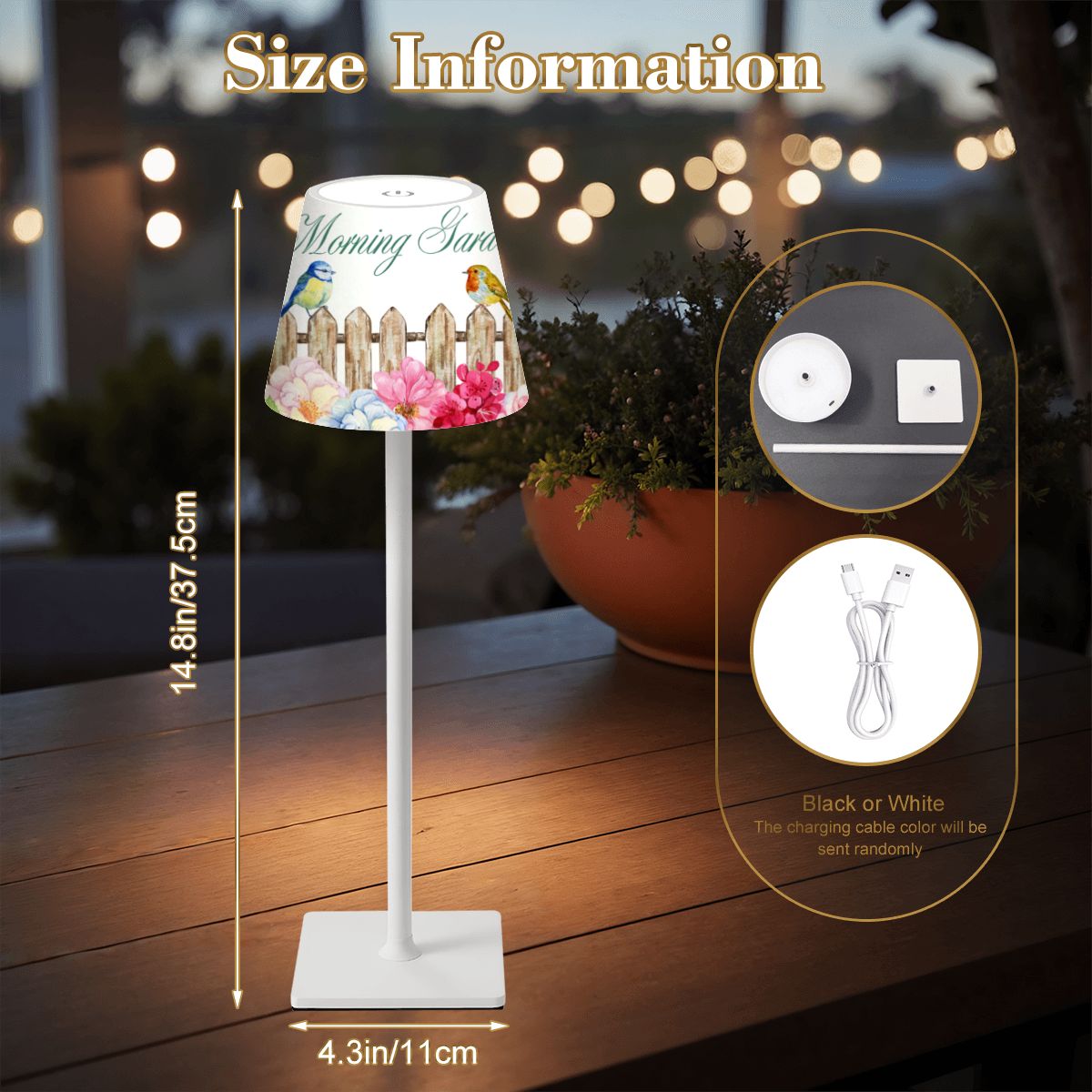 LED Cordless Table Lamp Morning Garden