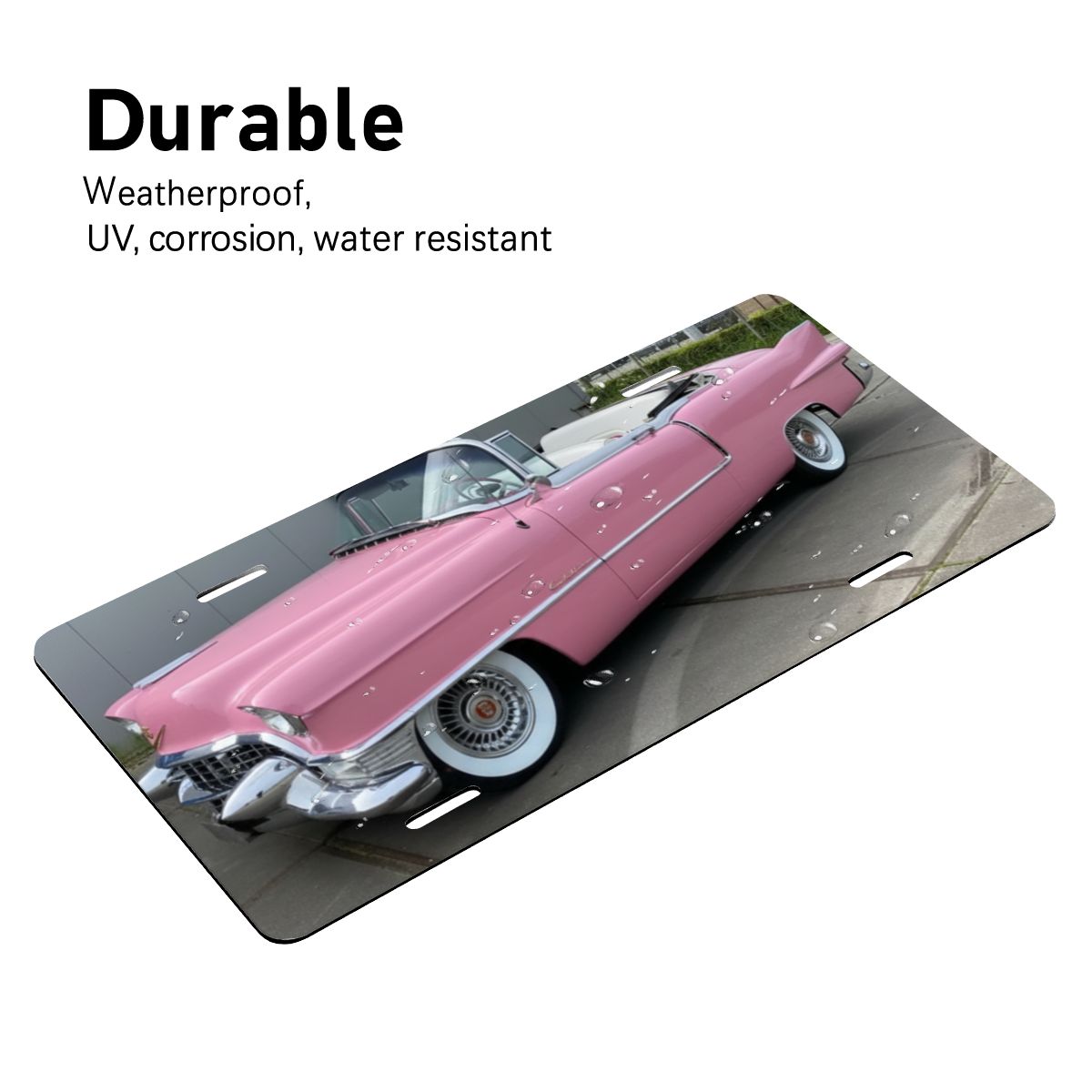Aluminum License Plate Cadillac Eldorado 55 Cabriolet Rosa