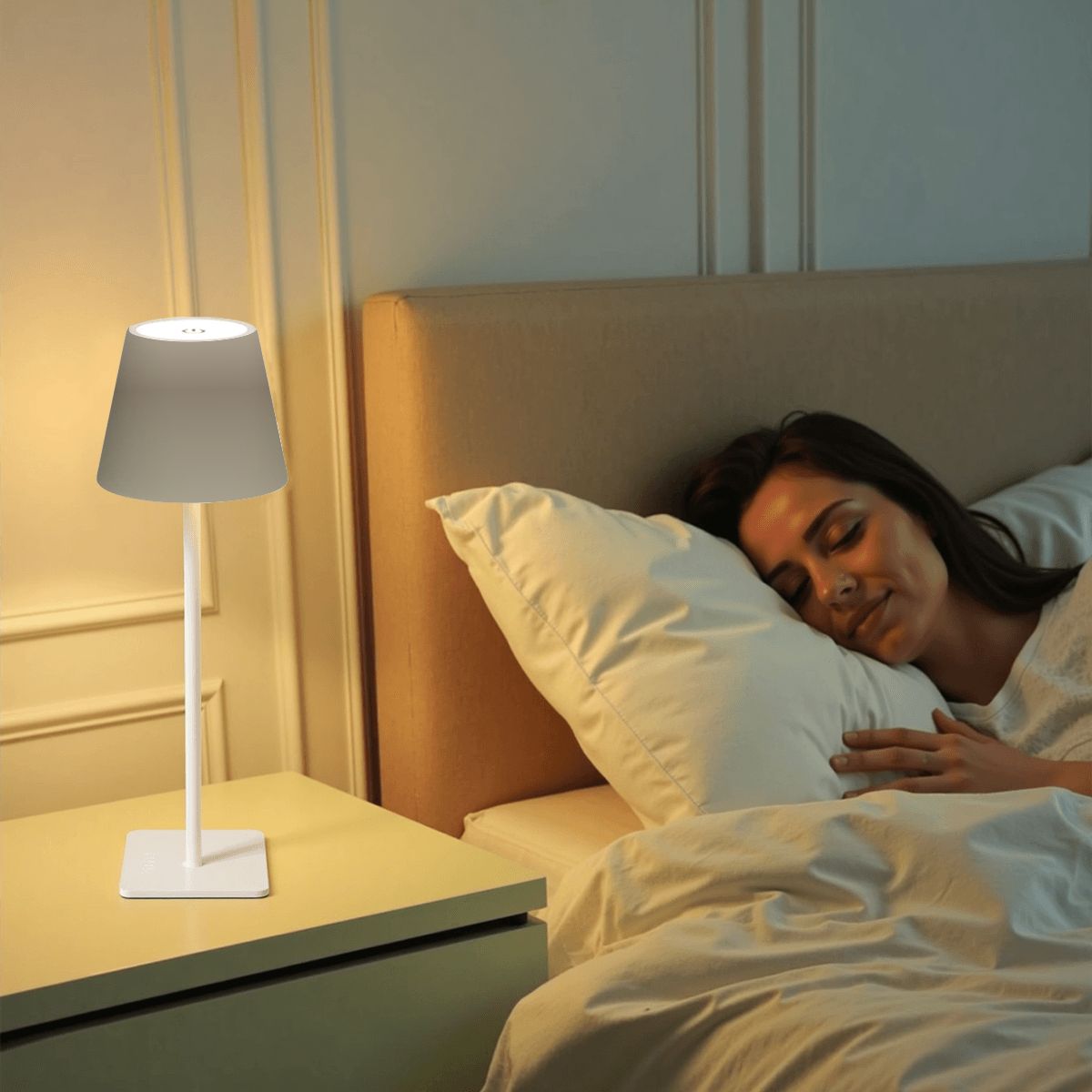 LED Cordless Table Lamp Silvergray