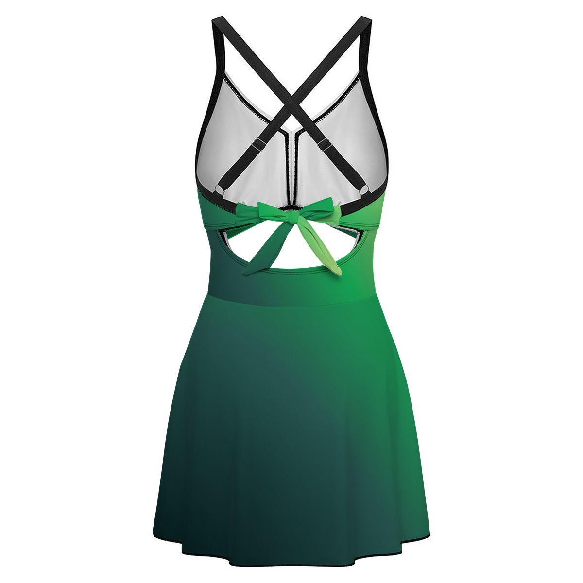 Cutout Swim Dress Tummy Control Swimsuit