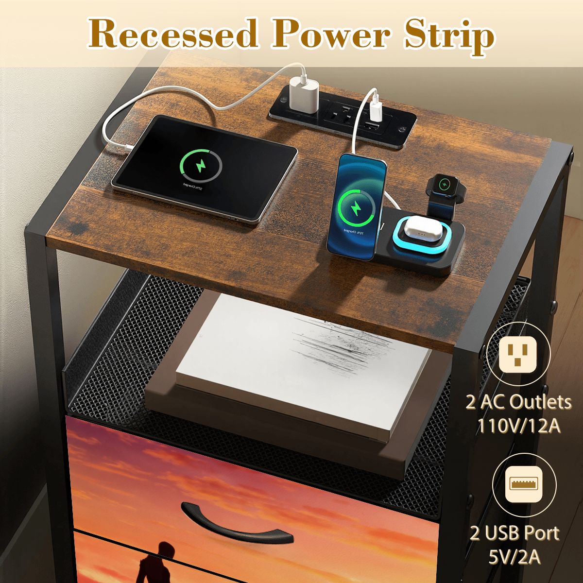 2Drawer Bedside Table 25