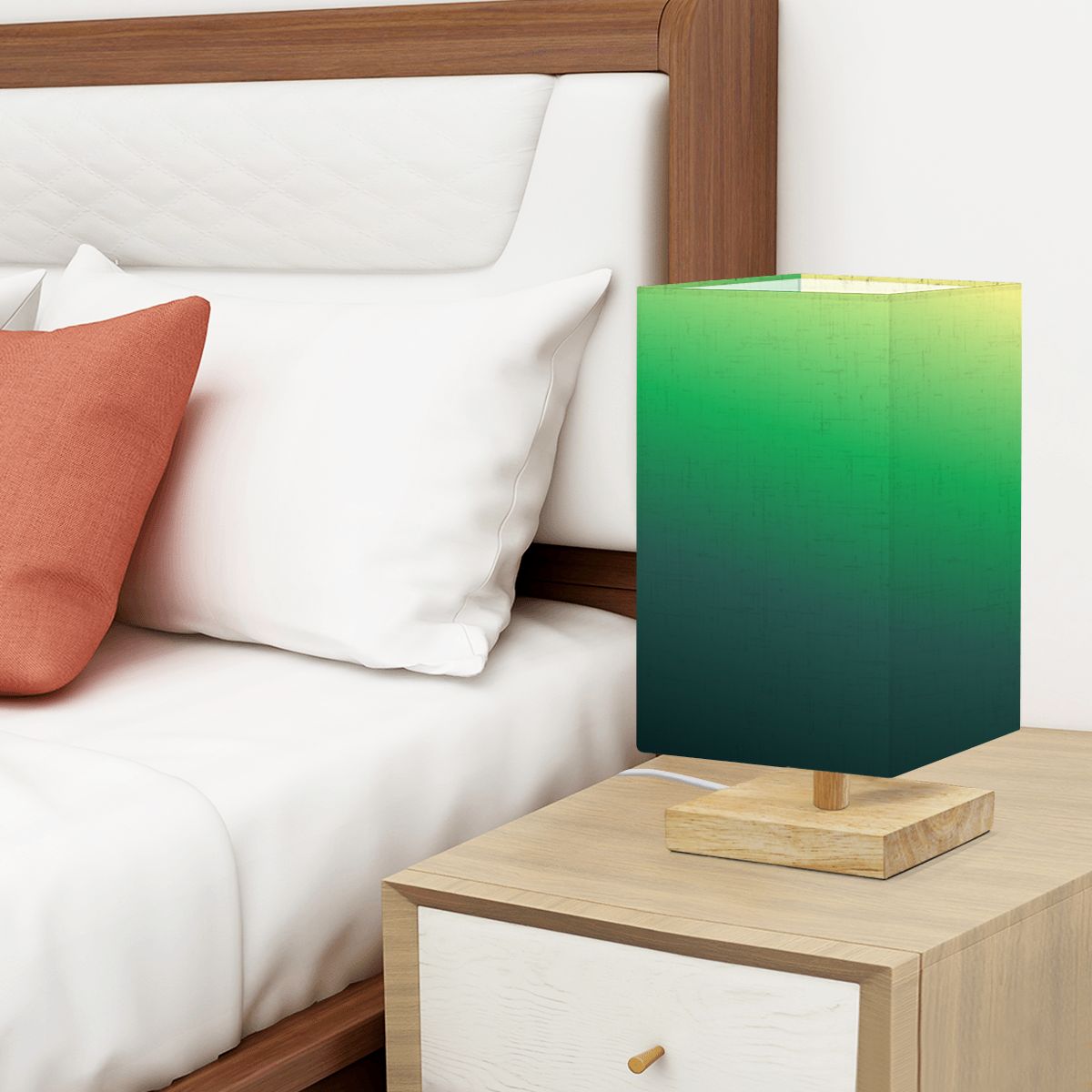 Square Table Lamp Bluegreen