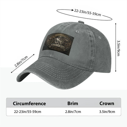 Unisex Washed Denim Baseball Cap BORN TO RIDE