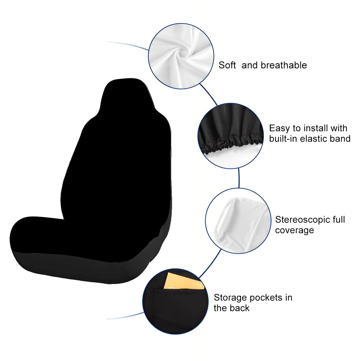 Car Seat Covers Svart