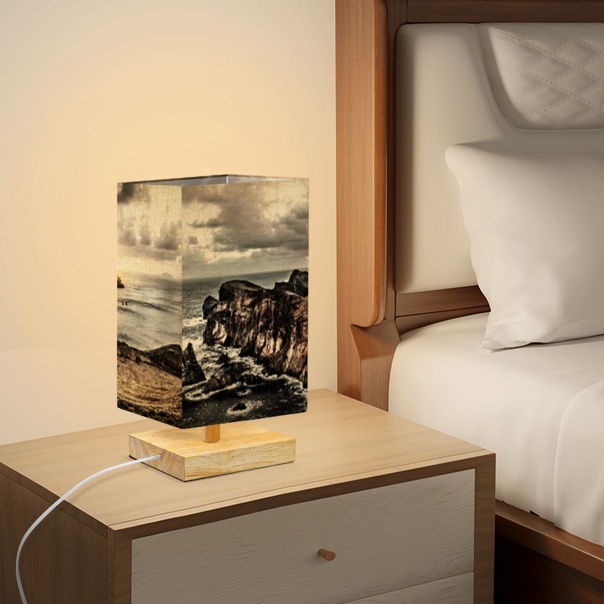 Square Table Lamp Sea Mountain