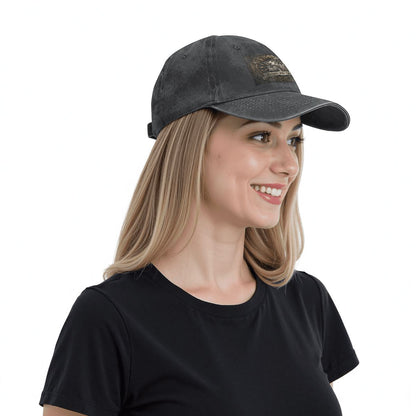 Unisex Washed Denim Baseball Cap BORN TO RIDE