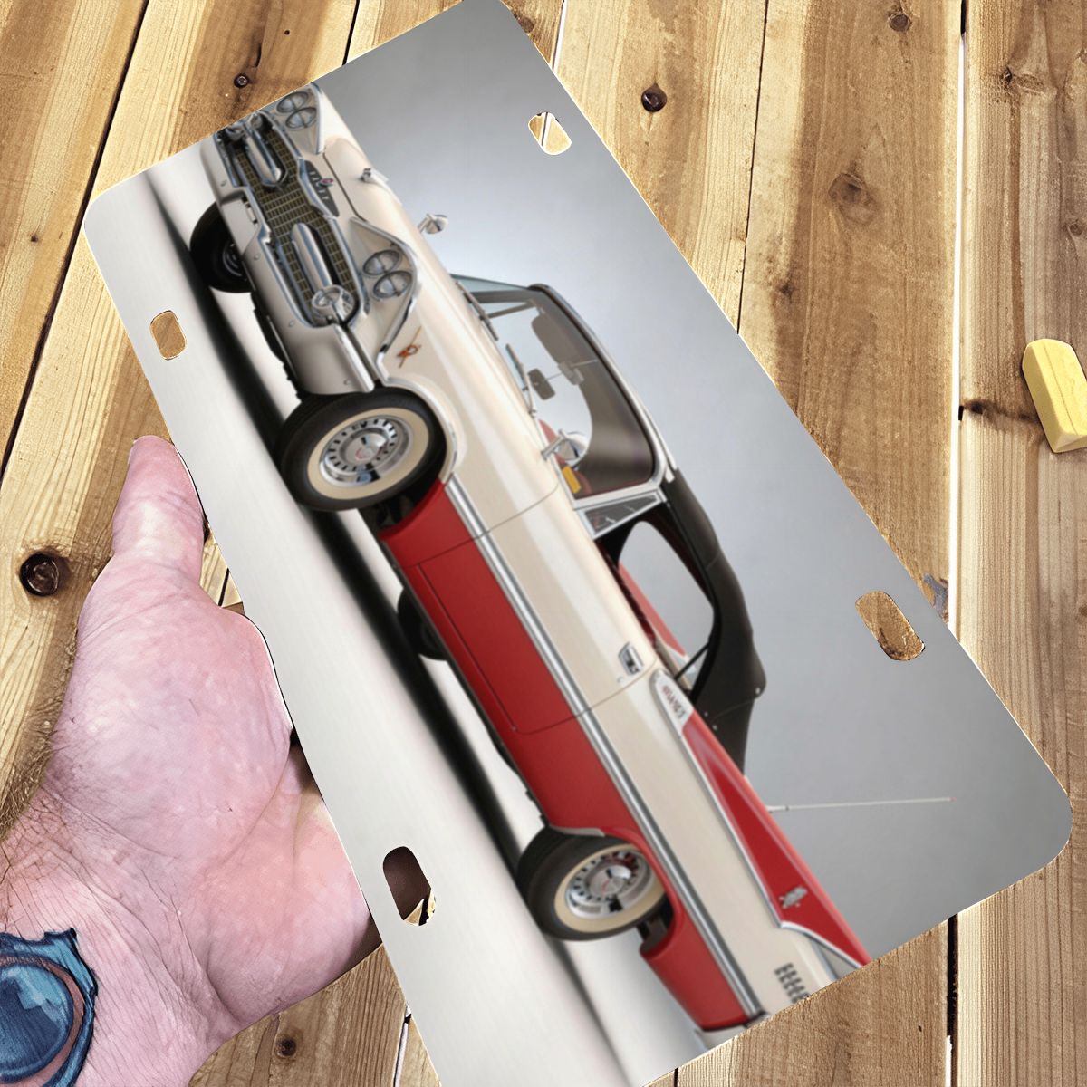 Aluminum License Plate 1959 Dodge Custom Royal Convertible