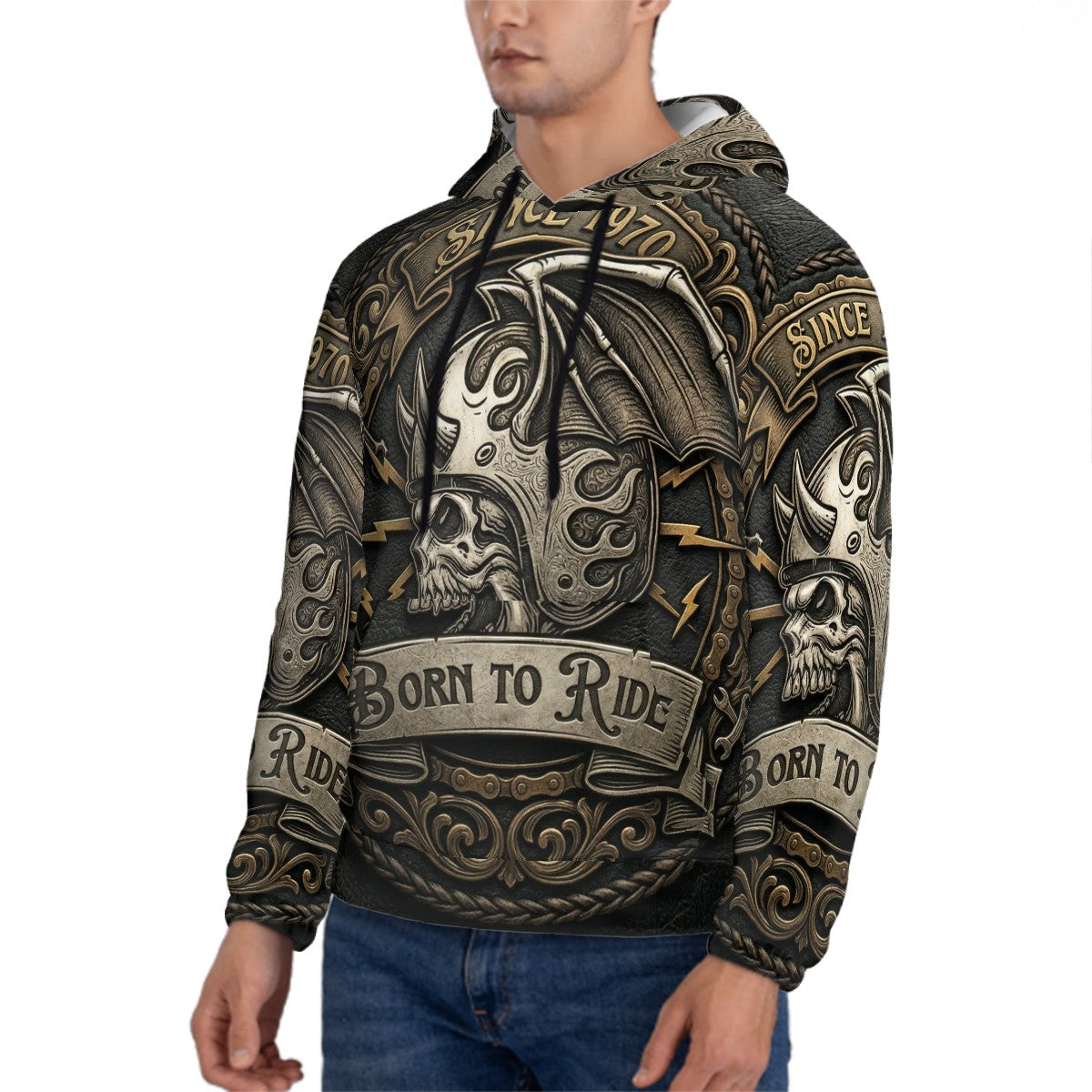 Men's Hooded Sweatshirt BORN TO RIDE