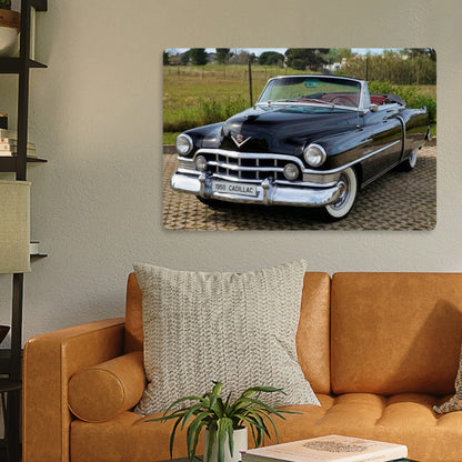 Rectangular Tin Sign Metal Sign Decor 1950 Cadillac Series 62 Convertible